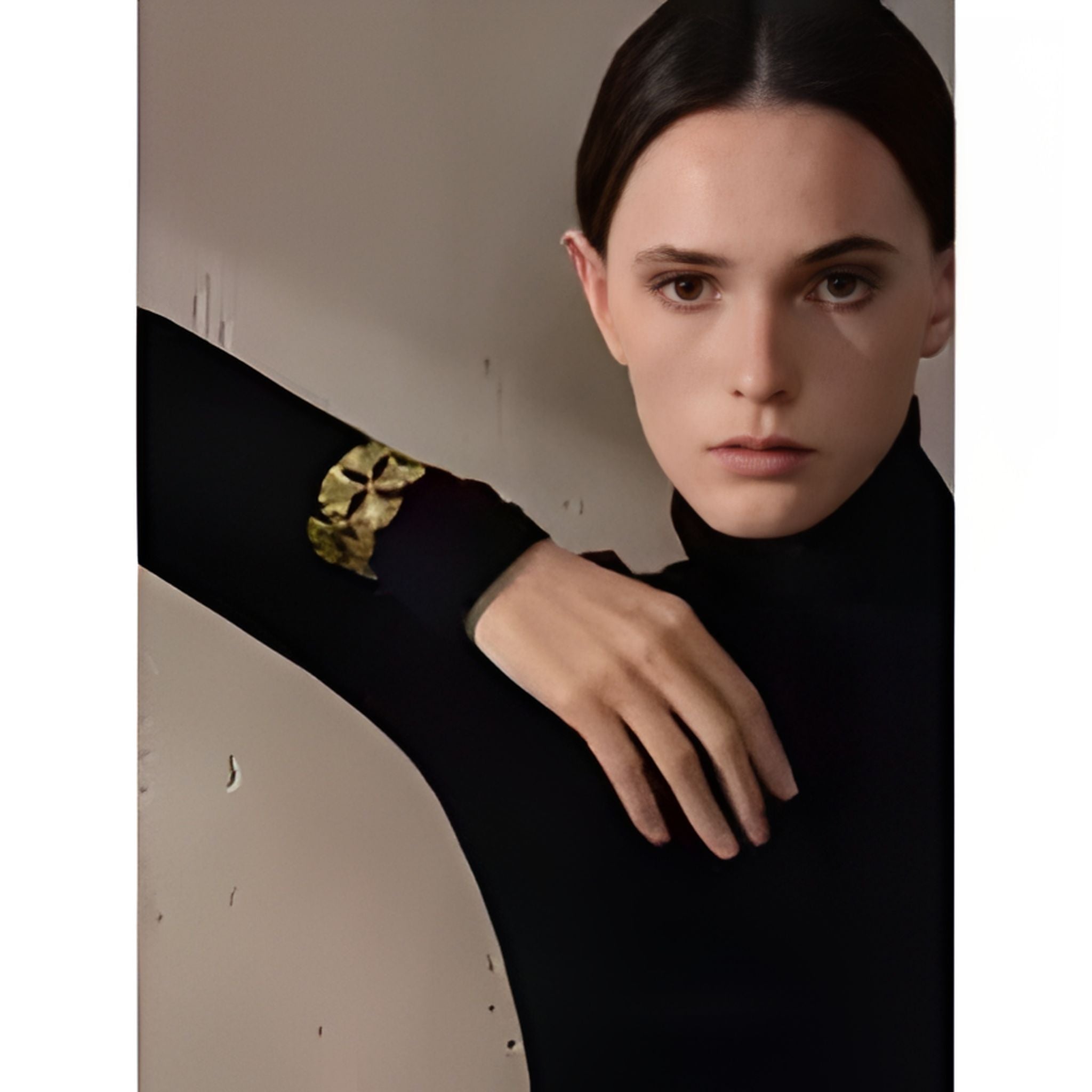 18K Gold PVD Ginkgo Biloba Cuff Bracelet