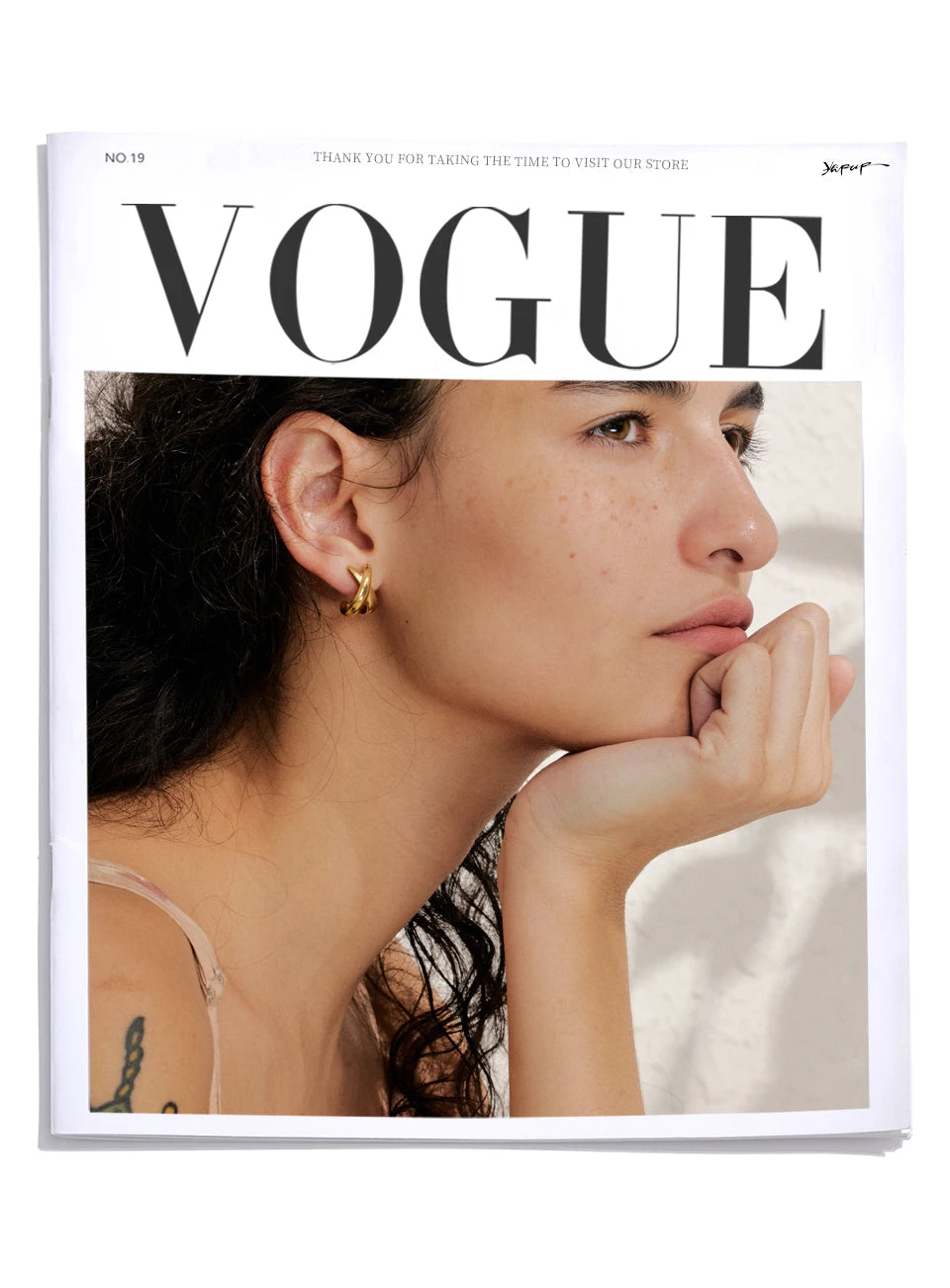 18K PVD X-Shape Stud Earrings