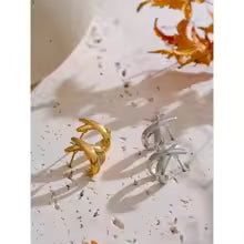 18K PVD X-Shape Stud Earrings