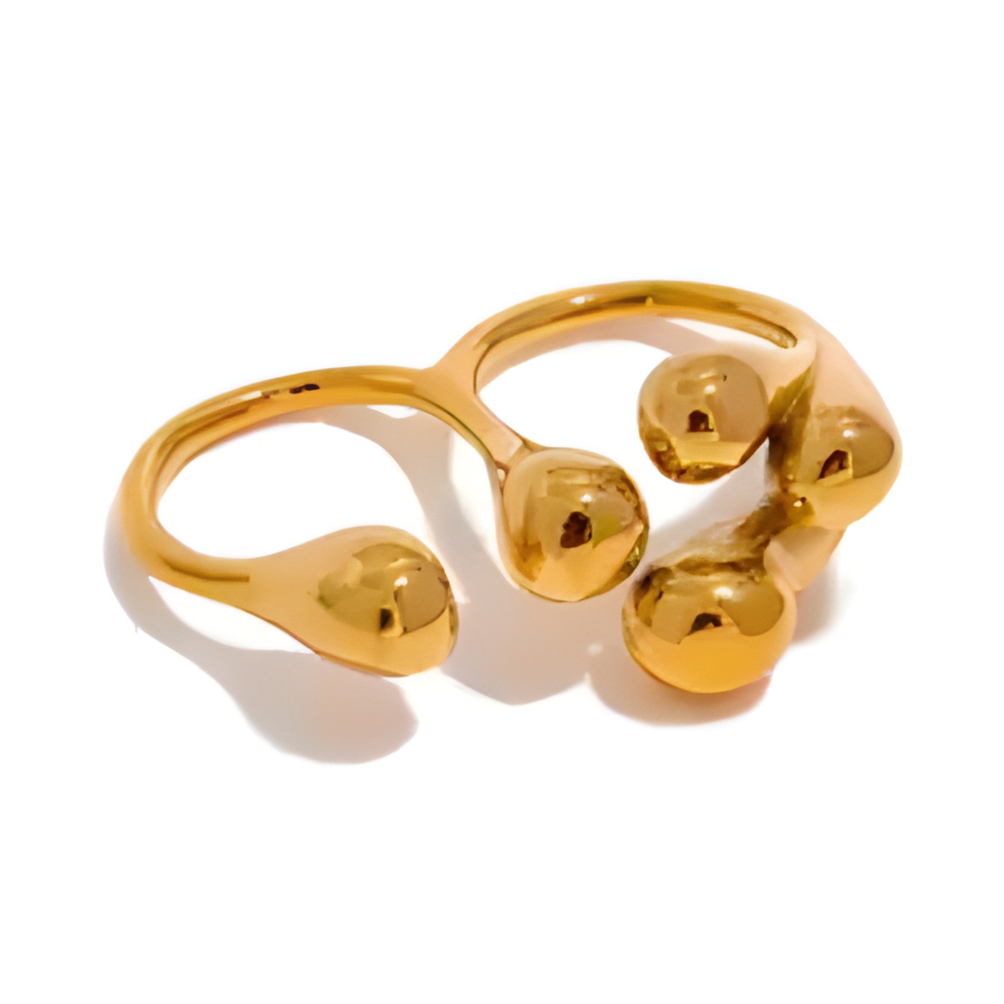 Stainless Steel Gold  Textured Ring