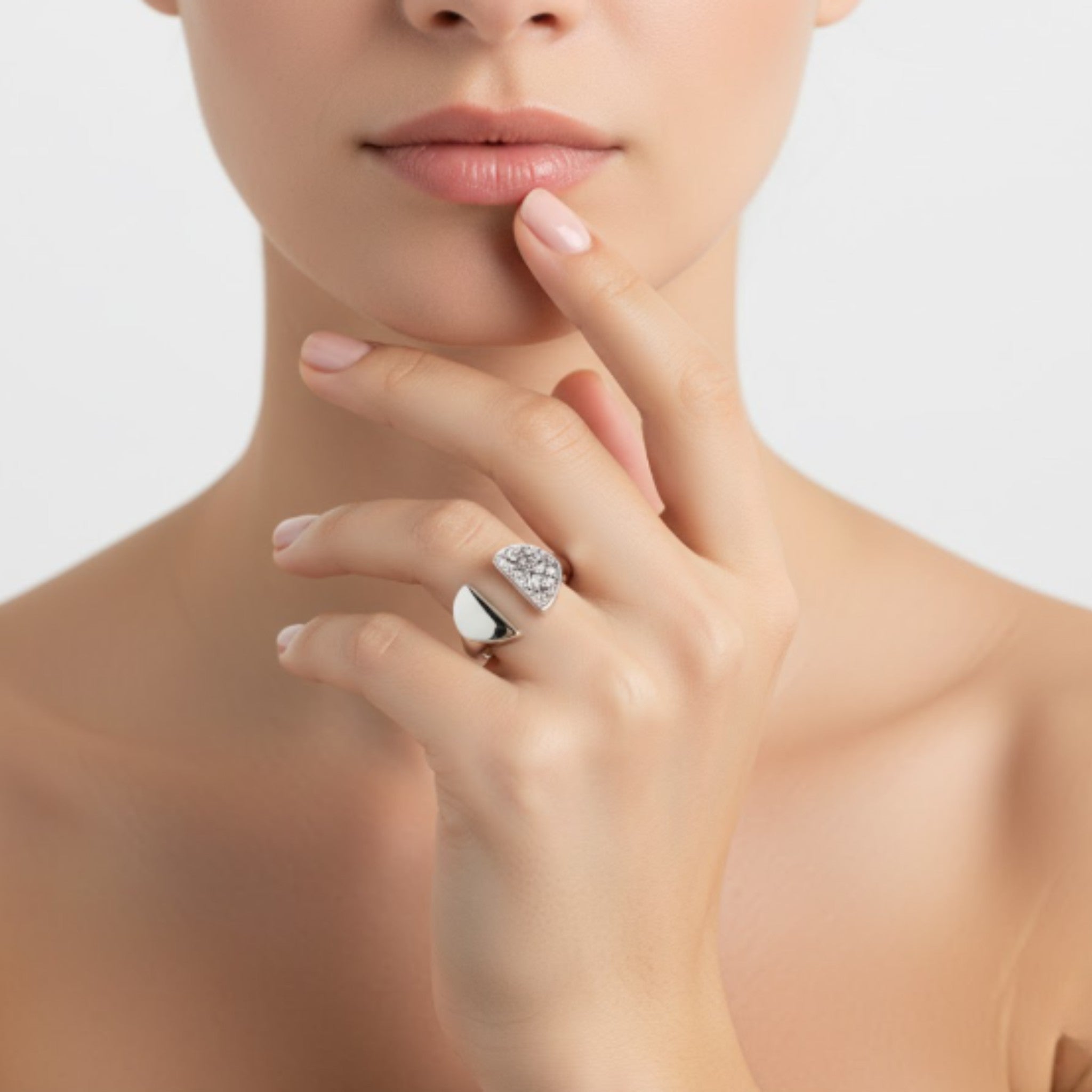 Adjustable Zirconia Heart Love Ring