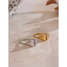 Adjustable Zirconia Heart Love Ring