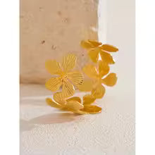 Gold Flower Cuff Bracelet