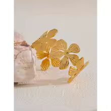 Gold Flower Cuff Bracelet