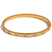 Cubic Zirconia Gold Bracelet