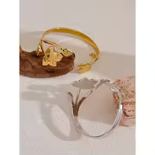 Geometric Hollow Stainless Steel Cuff