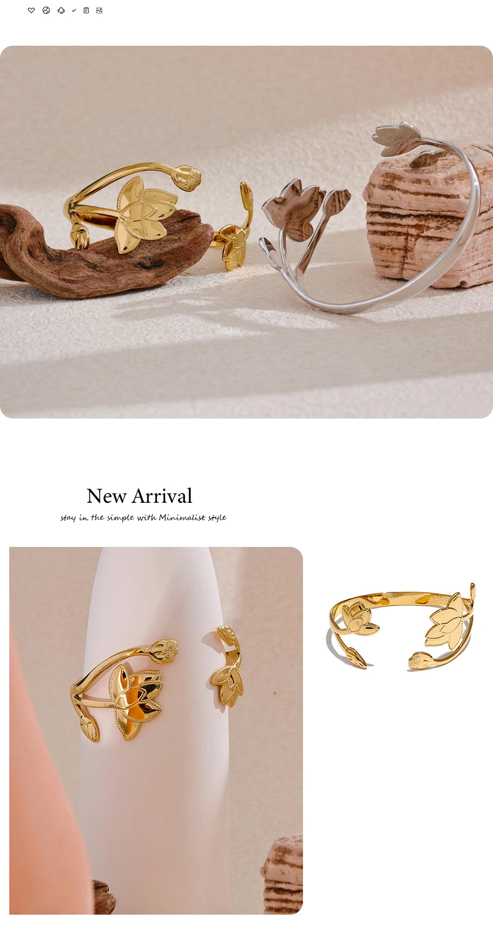 Geometric Hollow Stainless Steel Cuff