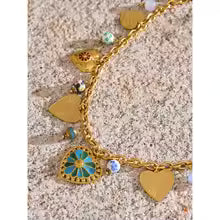 Ceramic Beads Heart Necklace