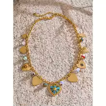 Ceramic Beads Heart Necklace