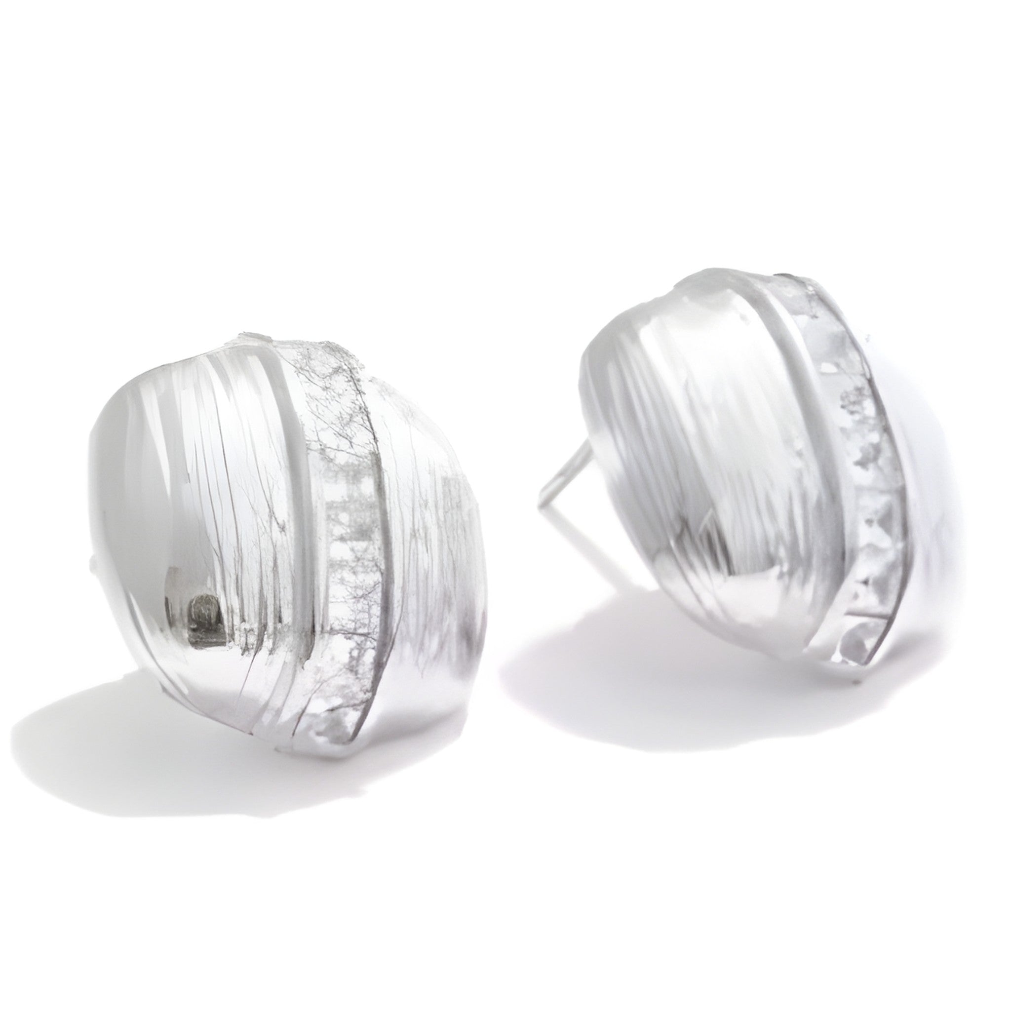 Zirconia Square Stud Earrings