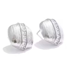 Zirconia Square Stud Earrings