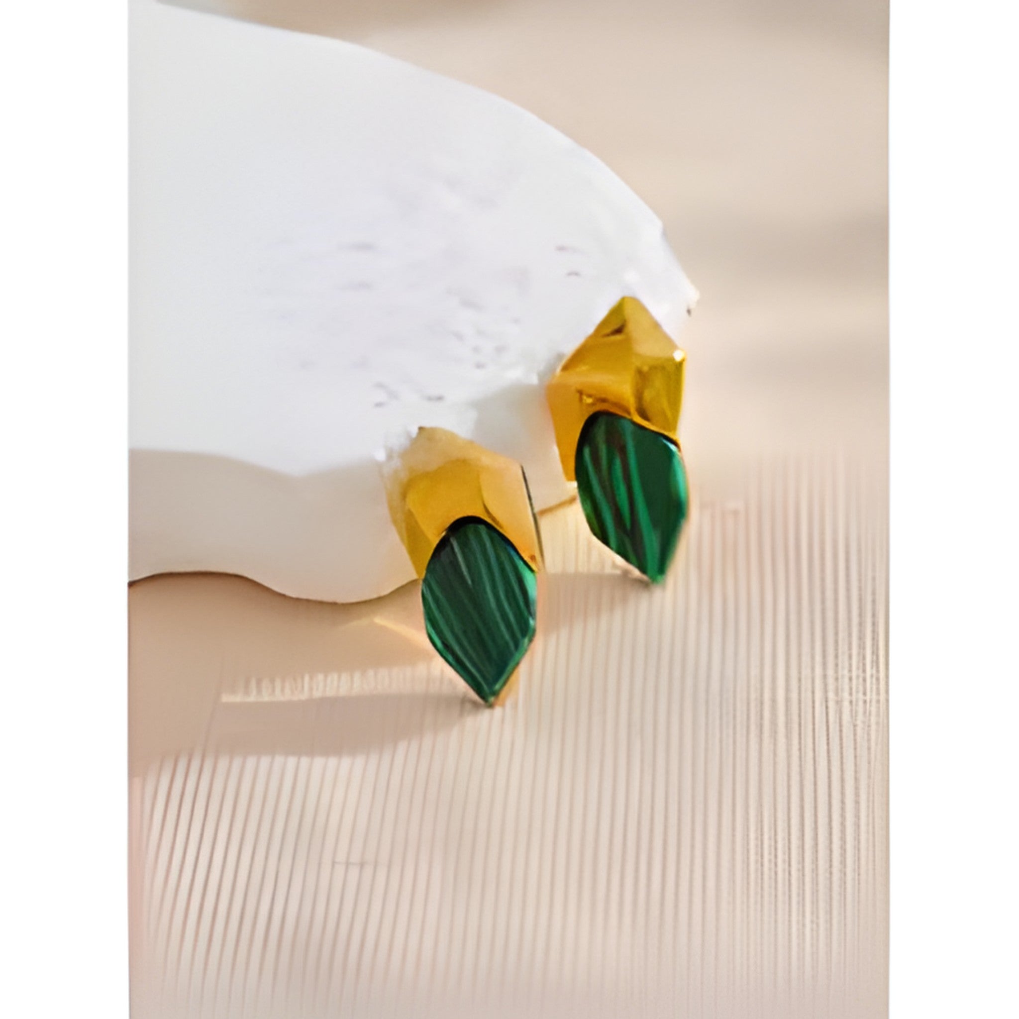 Green Malachite Stud Earrings