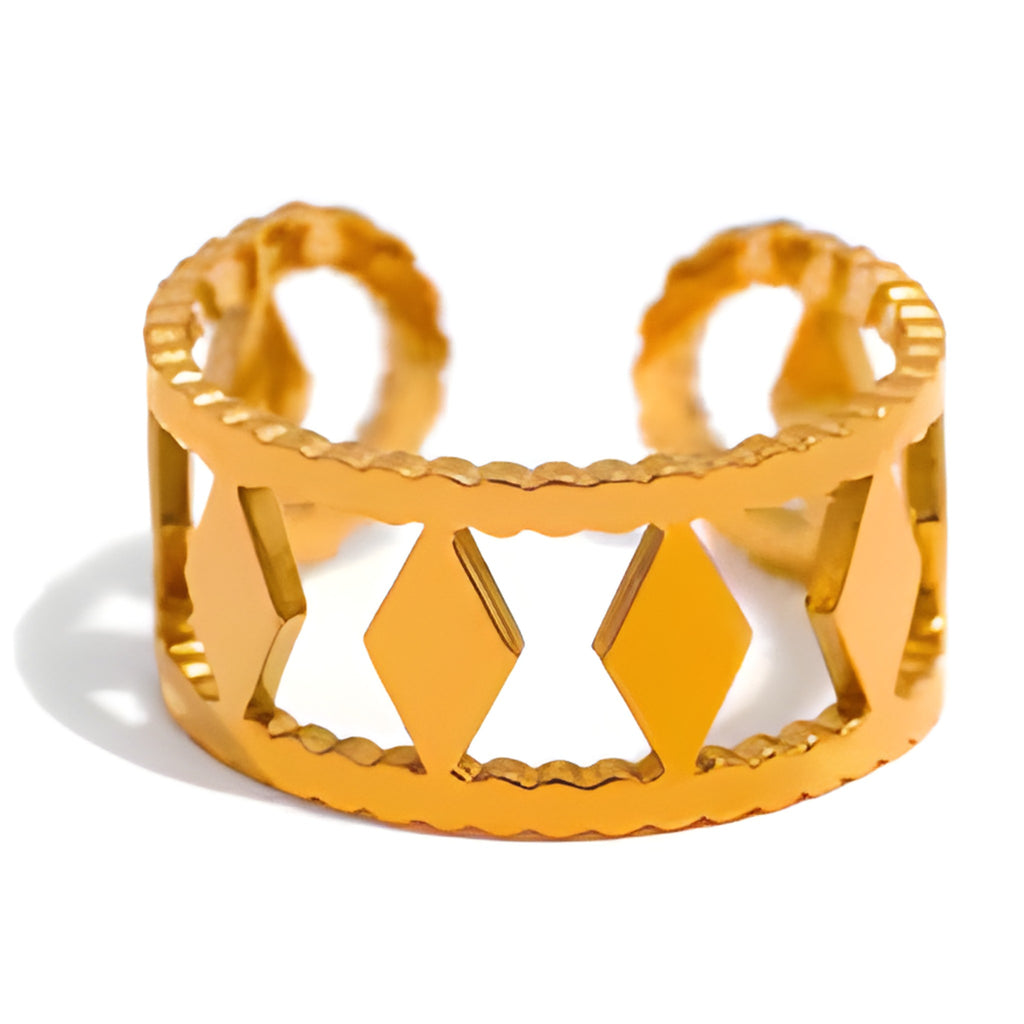 Rhombus Geometric Open Ring