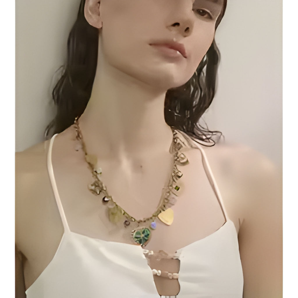 Ceramic Beads Heart Necklace