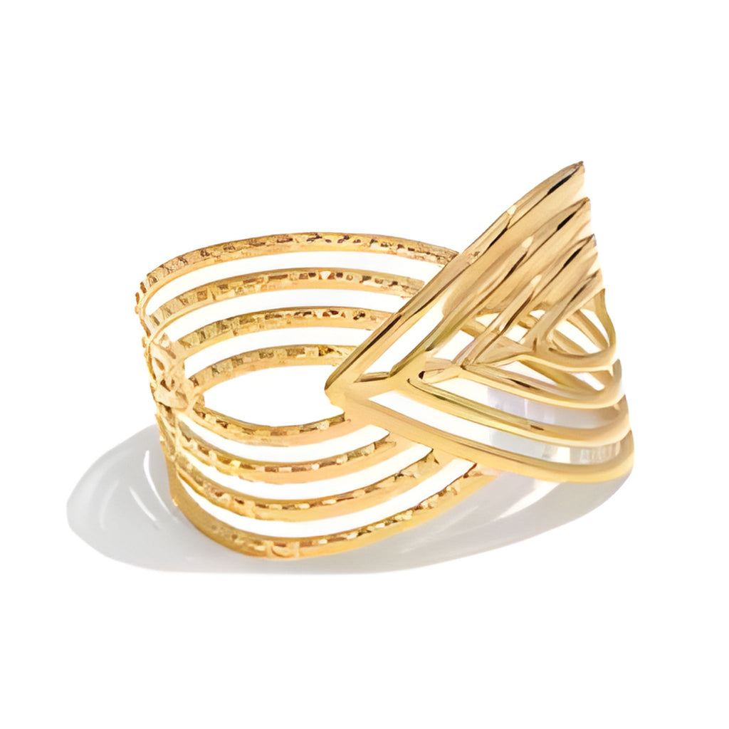 Geometric Hollow Stainless Steel Cuff