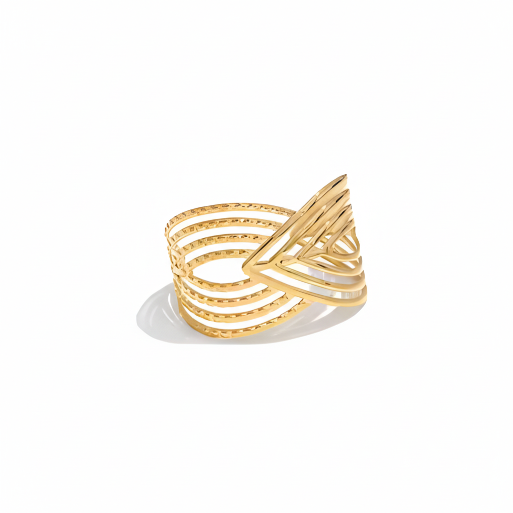 Geometric Hollow Stainless Steel Cuff