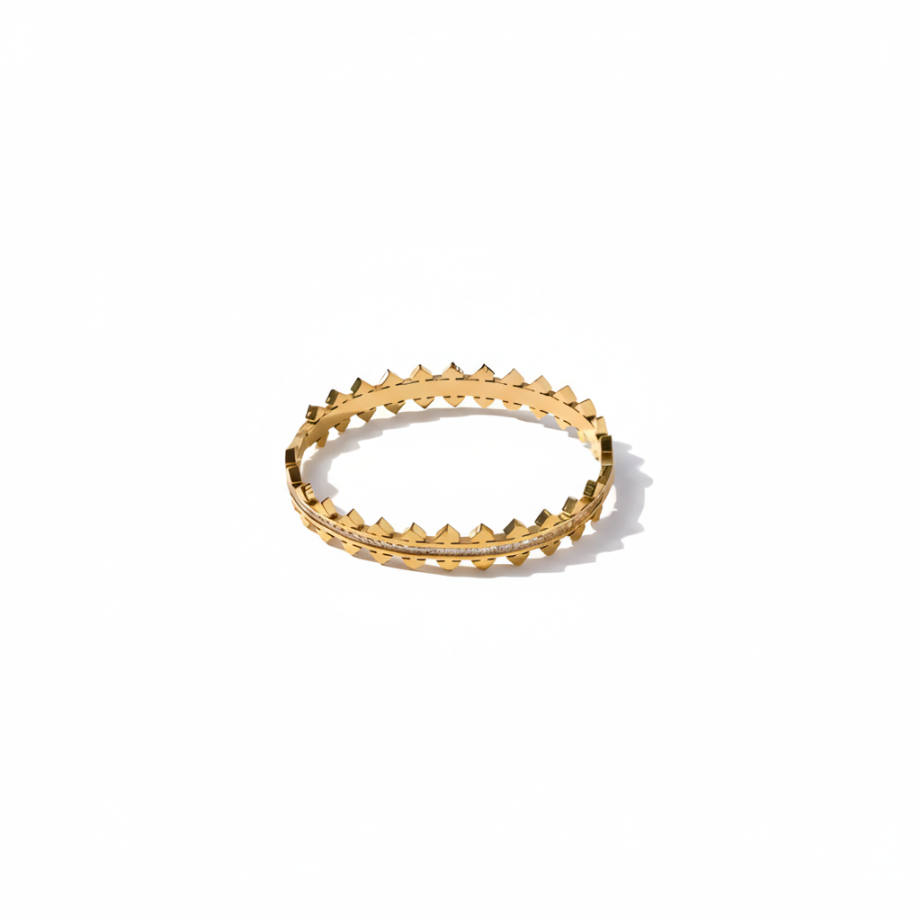 Gold Cubic Zirconia Geometric Bracelet