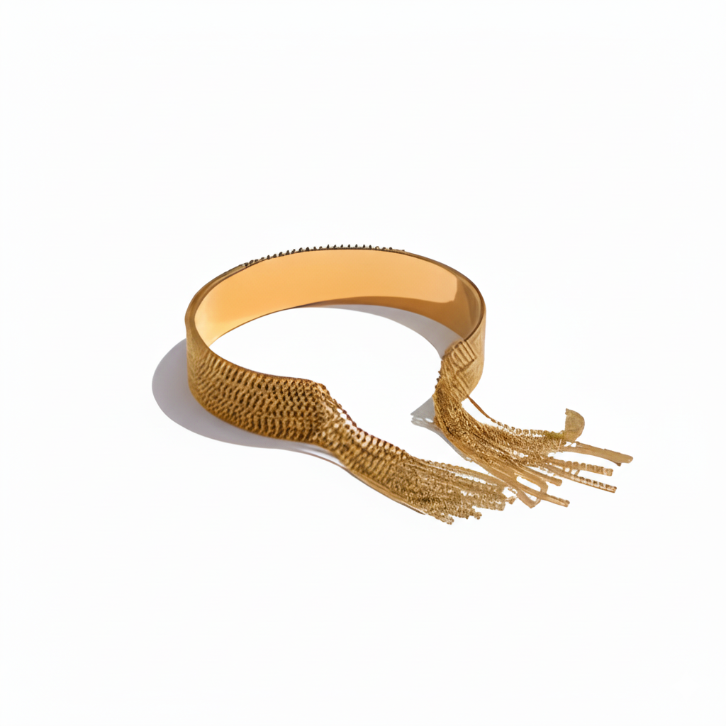 Gold Chain Tassel Cuff Bracelet