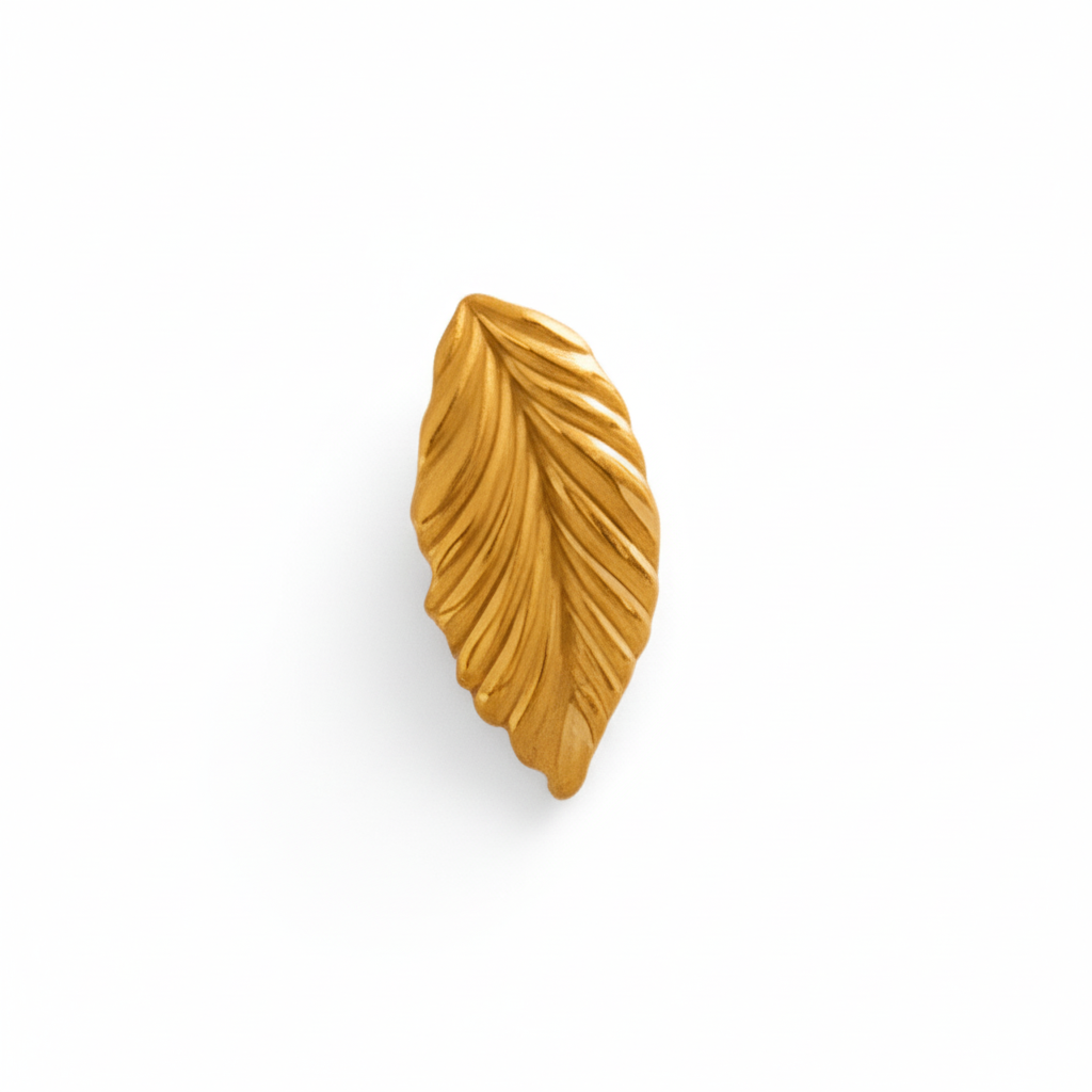 18K Gold Leaf Brooch Pin