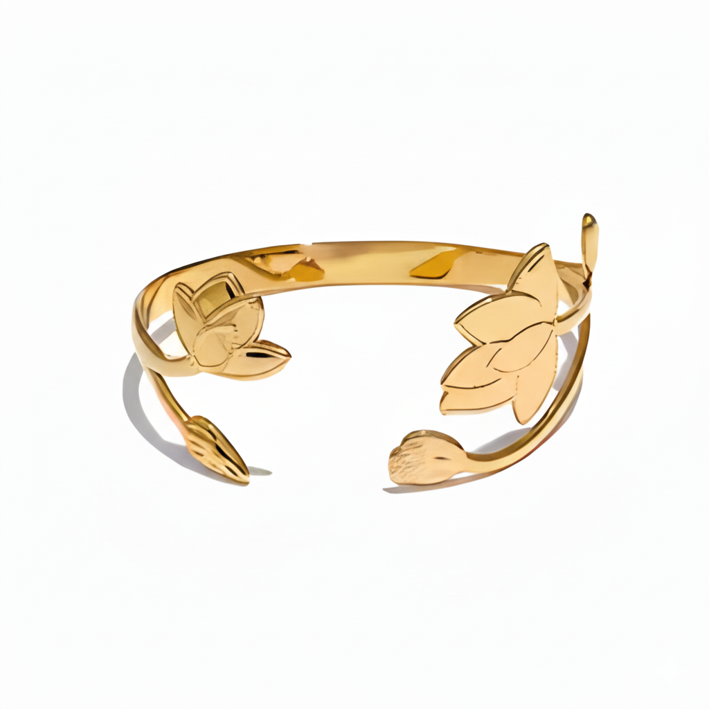 Geometric Hollow Stainless Steel Cuff