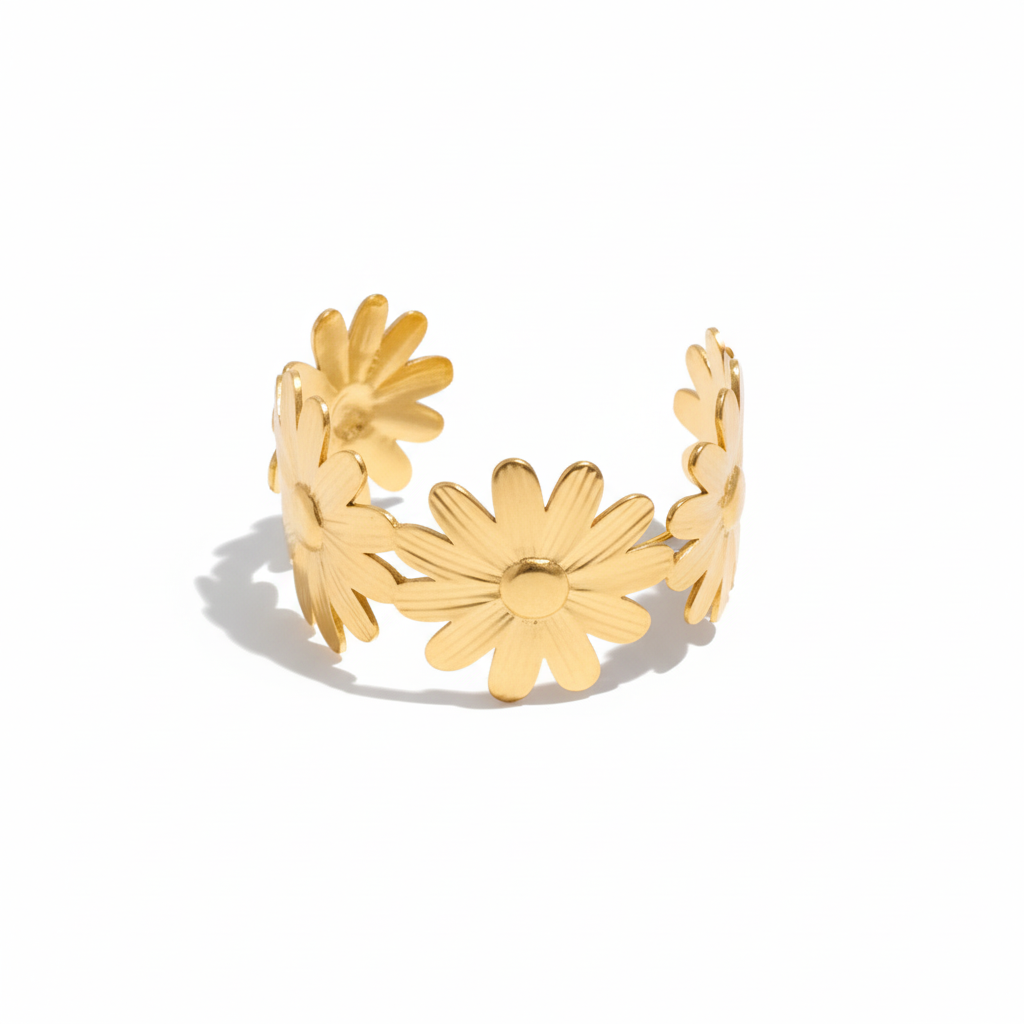 Sunflower Wide Cuff Bracelet