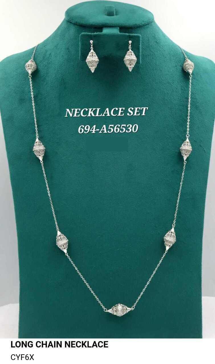 Long Tamra Silver Chain Necklace