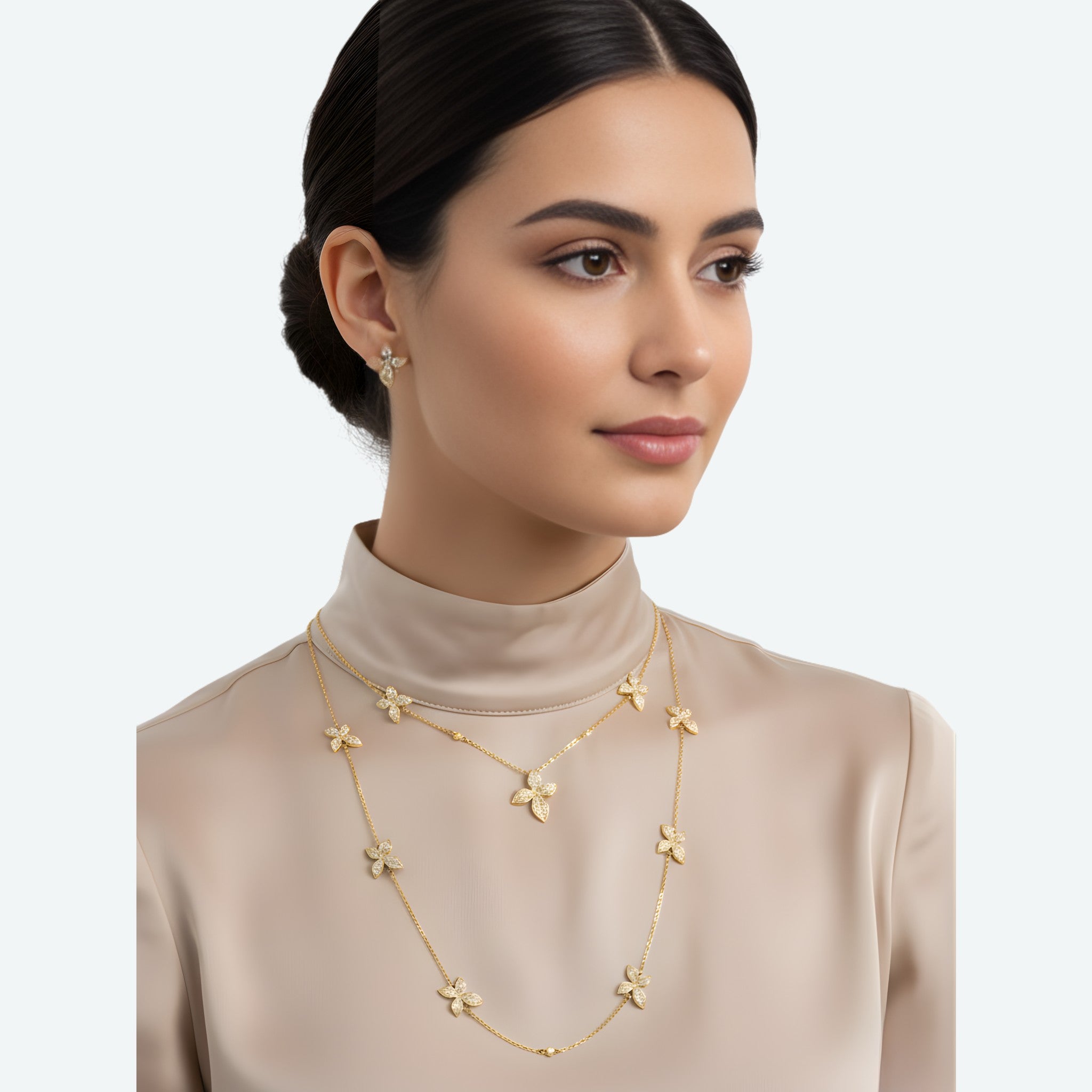 Butterfly Long Gold Chain Necklace