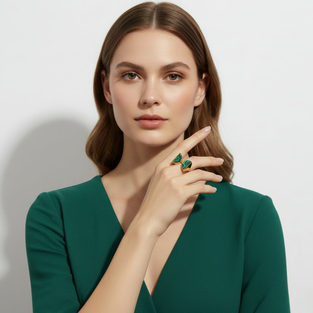 Green Malachite Stone Ring