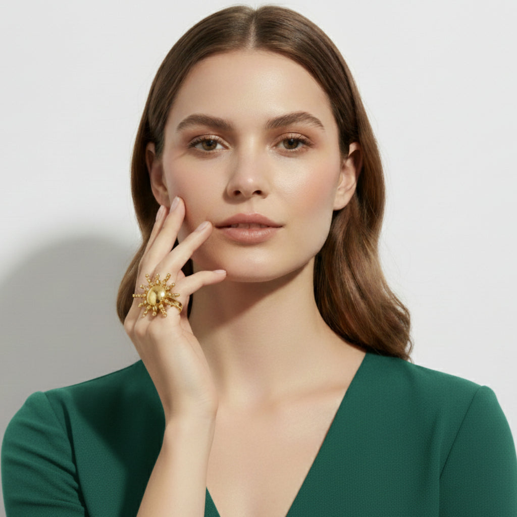 Big Adjustable Gold Ring