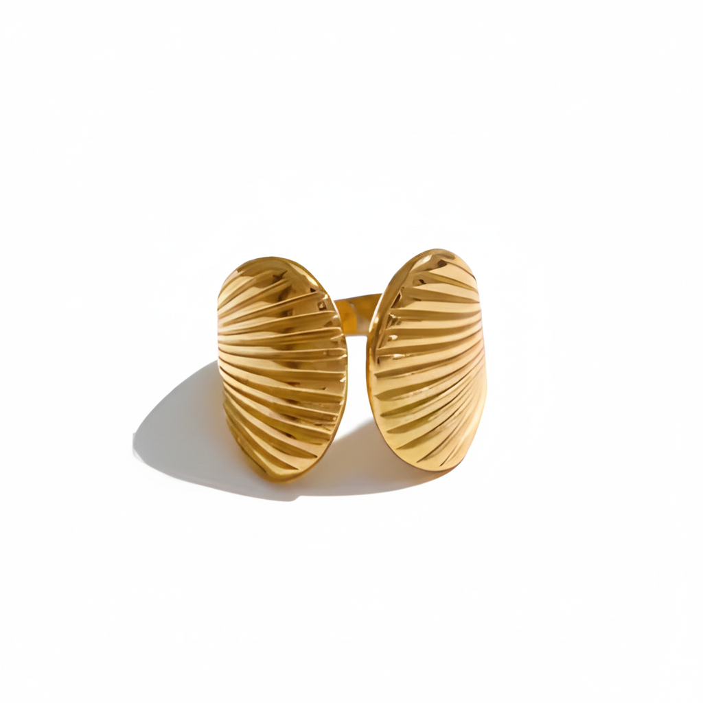 Shell Geometric Open Ring