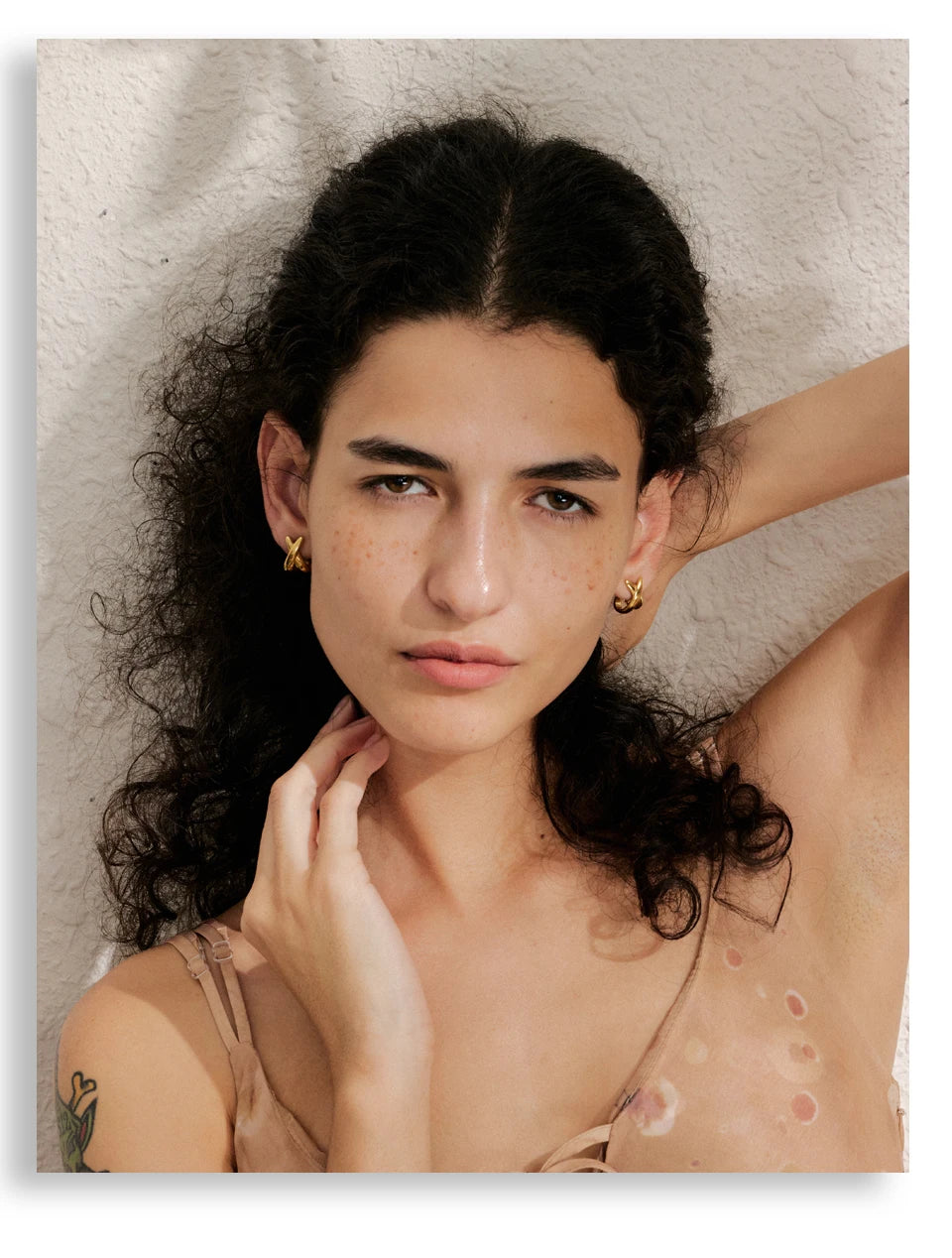 18K PVD X-Shape Stud Earrings