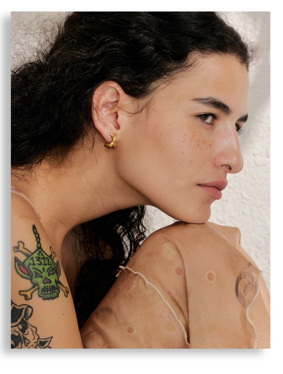 18K PVD X-Shape Stud Earrings