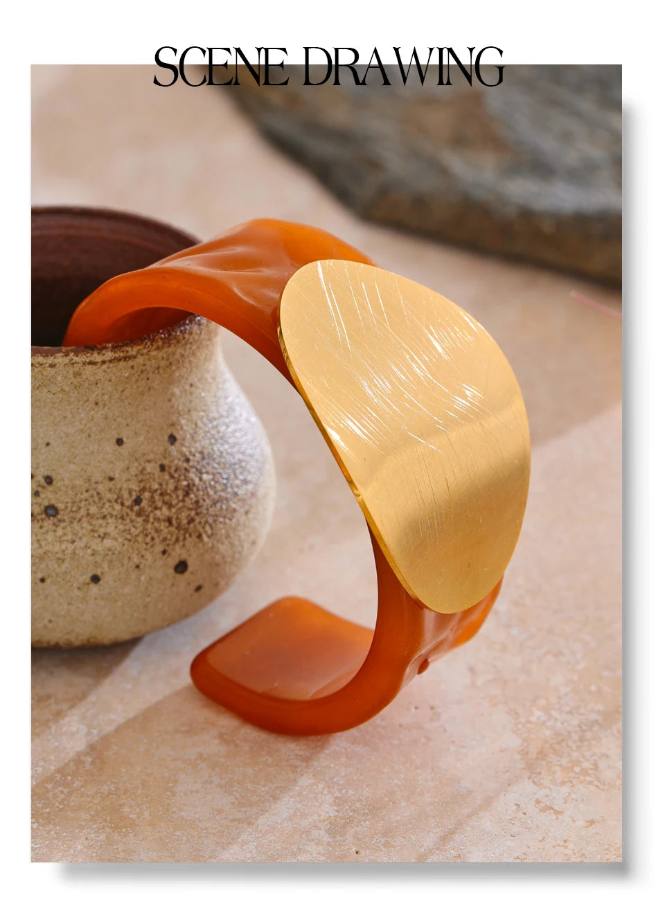 Acrylic Acetic Acid Open Bracelet