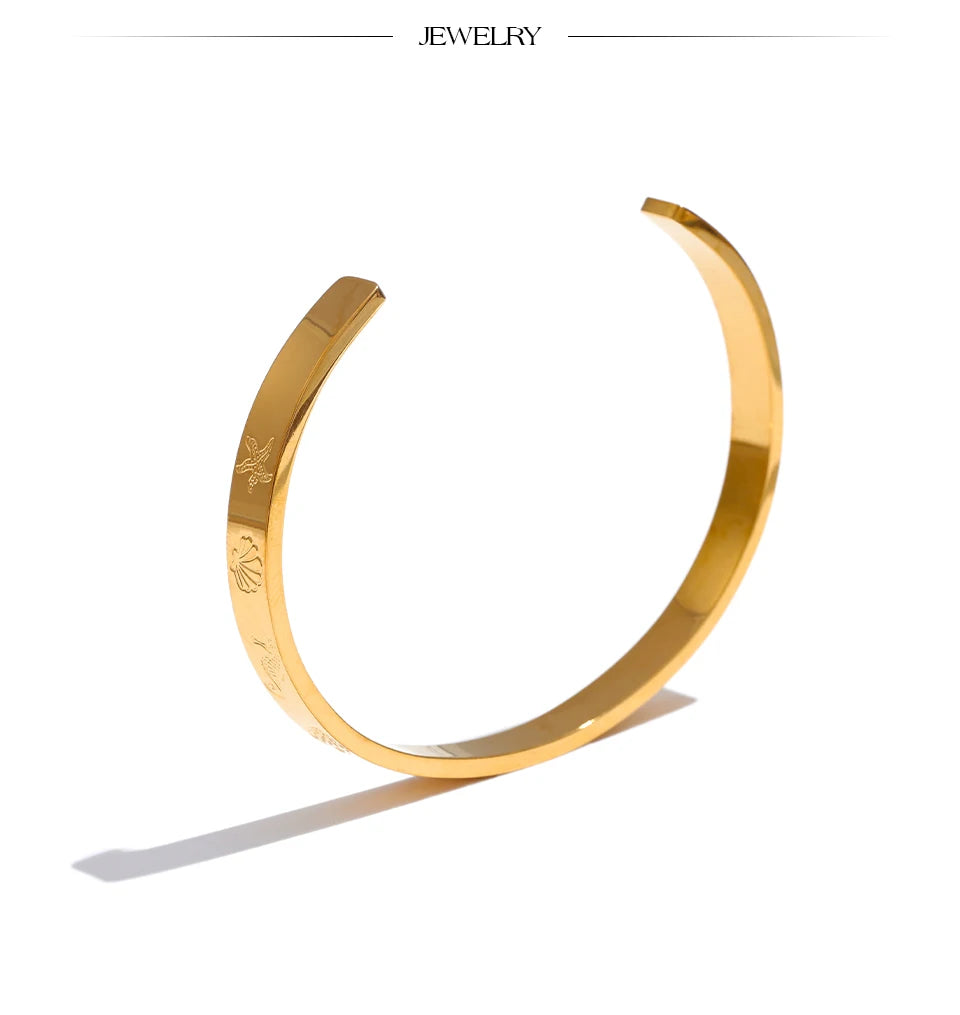 Ocean Series Shell & Starfish Open Bracelet