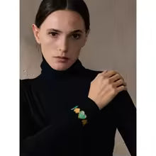 Colorful Enamel Heart Love Cuff Bracelet