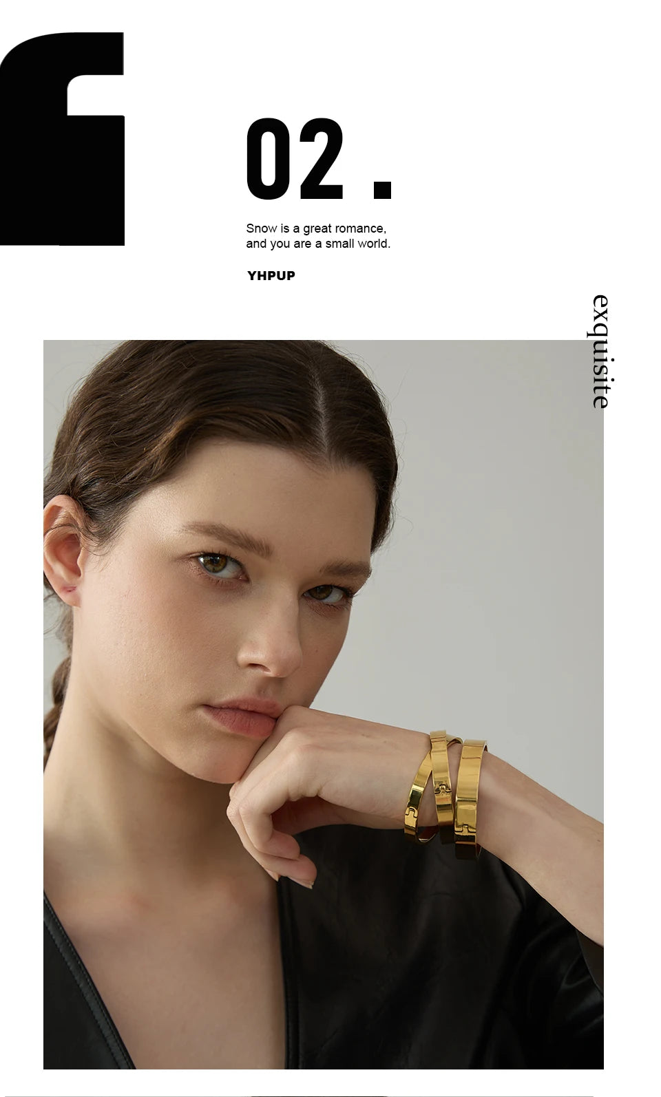 Gold Stainless Steel Wide Round Bracelet