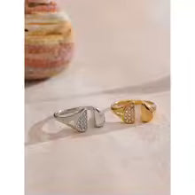 Adjustable Zirconia Heart Love Ring