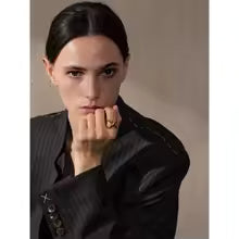 PVD Plated X-Shape Geometric Ring