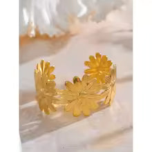 Sunflower Wide Cuff Bracelet