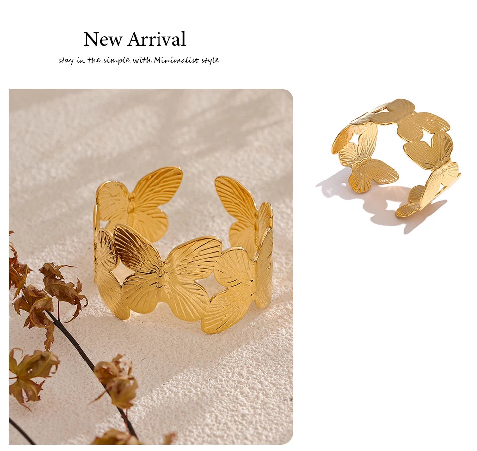 Butterfly Wide Cuff Bracelet
