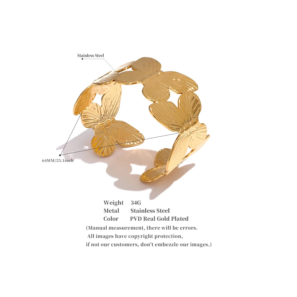 Butterfly Wide Cuff Bracelet