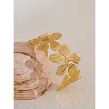 Gold Flower Cuff Bracelet