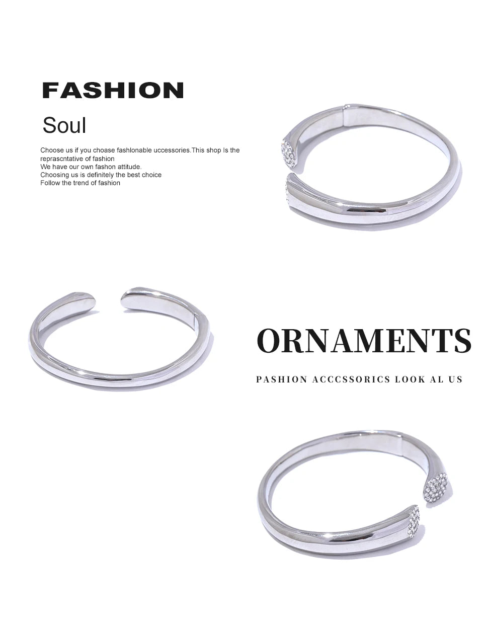 Cubic Zirconia Open Bracelet