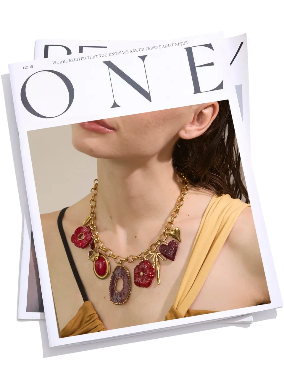 Red Flower Pendant Necklace