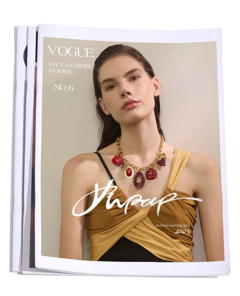 Red Flower Pendant Necklace