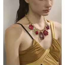 Red Flower Pendant Necklace