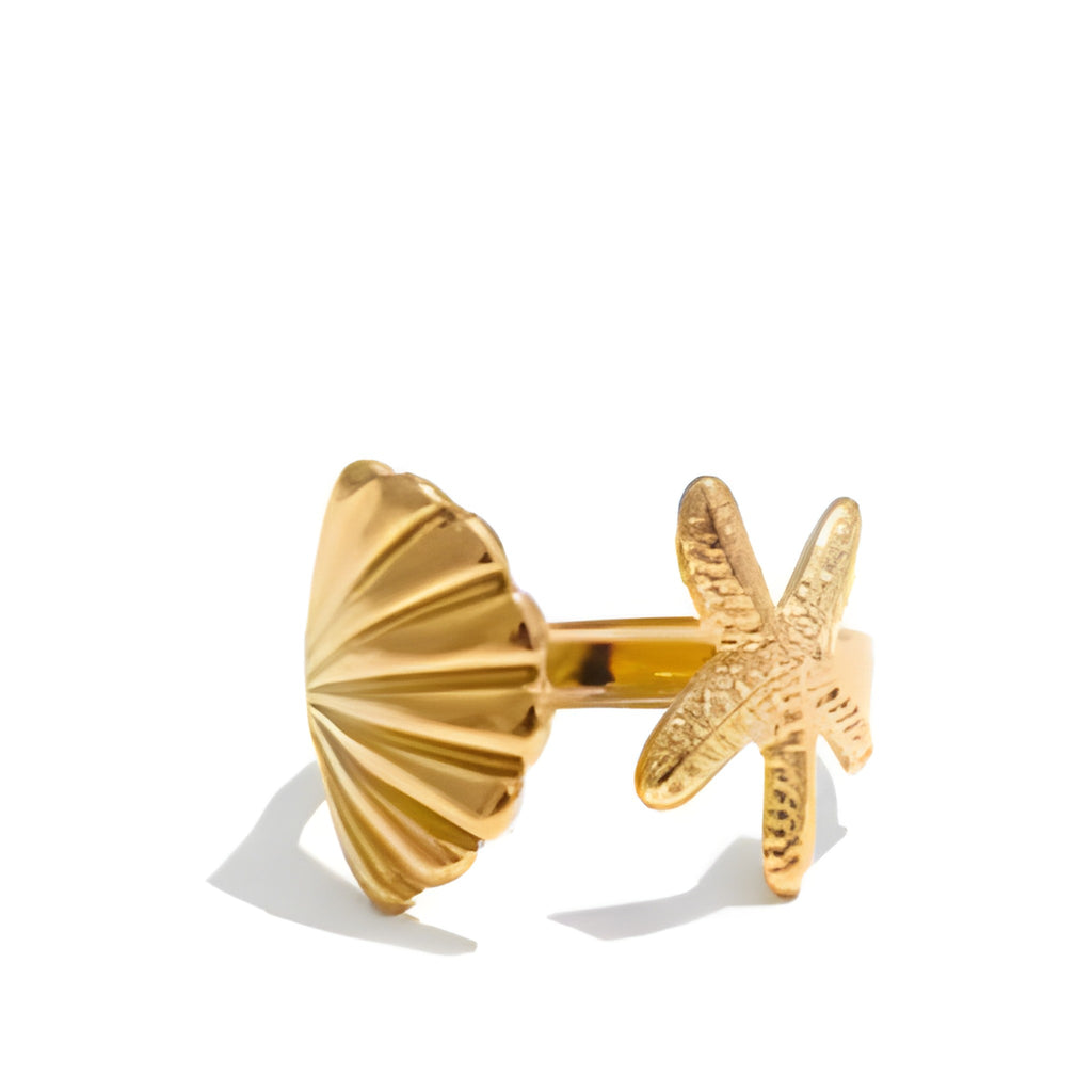 Fish Pattern Conch Shell Ring