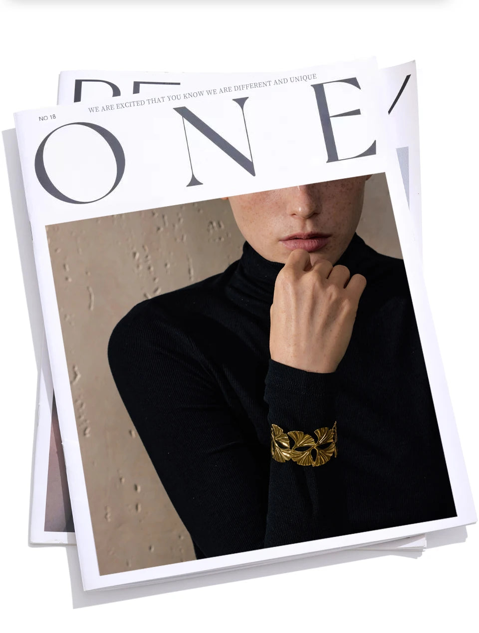 18K Gold PVD Ginkgo Biloba Cuff Bracelet