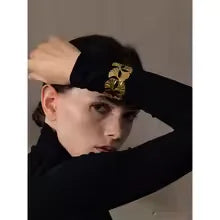 18K Gold PVD Ginkgo Biloba Cuff Bracelet