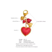 Red Glass Heart Keychain